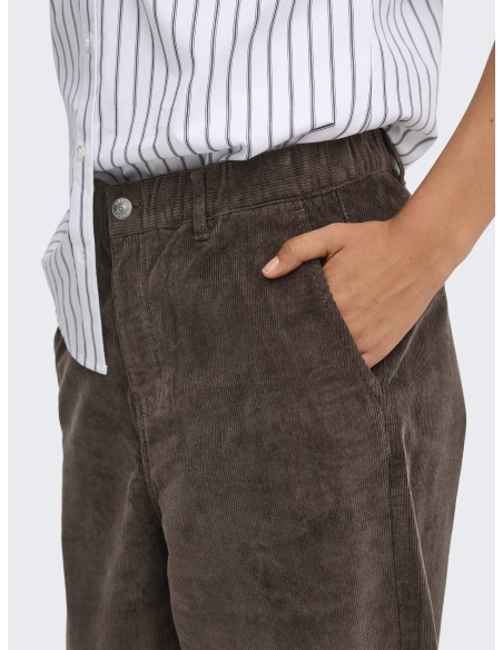 Pantalon velours Chocolate Brown ONLFLORA Longueur 32 ONLY - 4 | DOWN